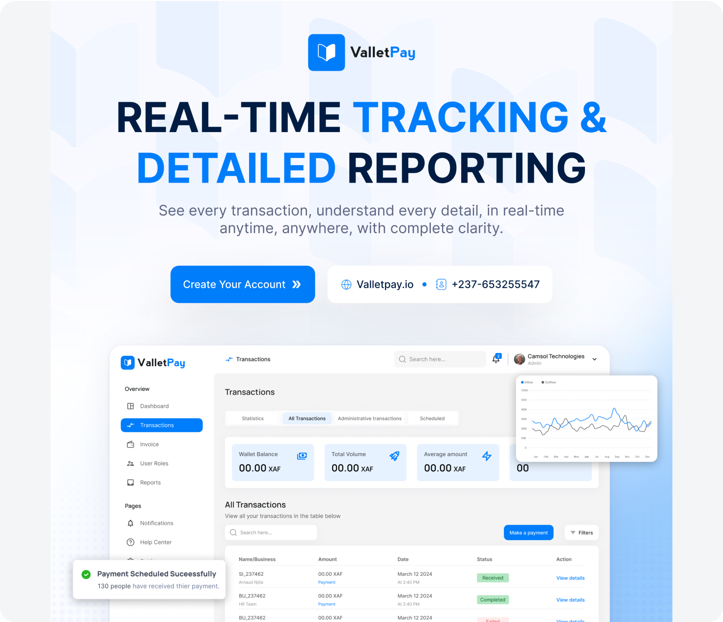 ValletPay bulk payment feature demonstration